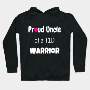 Proud Uncle White Font Pink Heart Hoodie